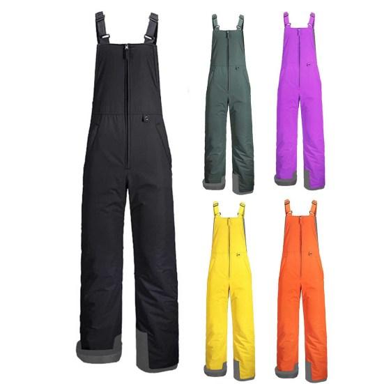 Zateplené lyžařské kalhoty Unisex Vodotěsné lyžařské kalhoty s laclem se zapínáním na zip Větruodolné zimní snowboardové kalhoty pro muže ženy