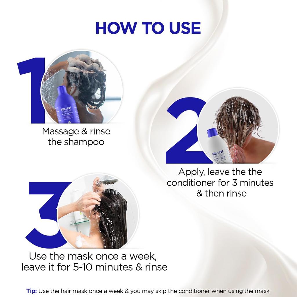 Bblunt Intense Moisture Hair Combo Shampoo Conditioner Hair Mask 300 ml + 250 g + 250 g