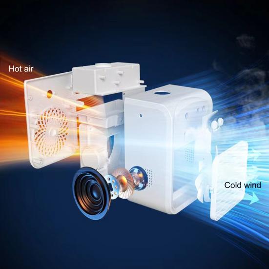 Aparat de aer condiționat portabil cu rezervor mare de apă, baterie reîncărcabilă, funcționare silențioasă, unitate AC portabilă cu difuzor compatibil Bluetooth