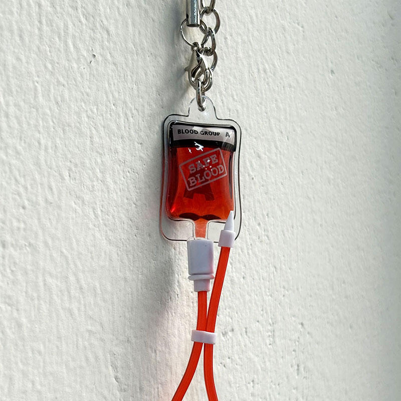 Blood Donation Pack, Blood Type Key Ring, Bag Charm, Key Chain, Goods Bag