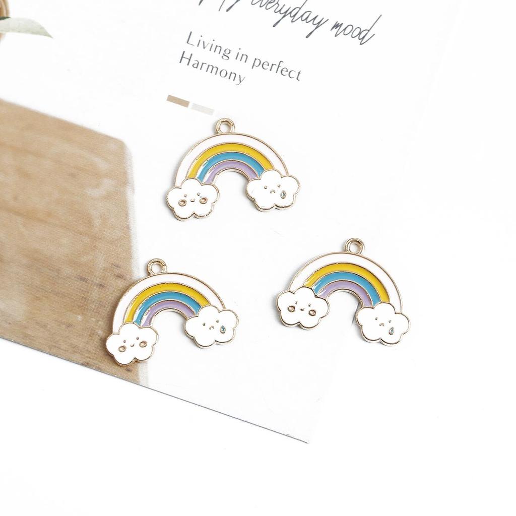 4Pcs Multiple Styles Alloy Metal Drop Oil Colorful Accessories For Jewelry Component Making DIY Necklace Bracelet Earring