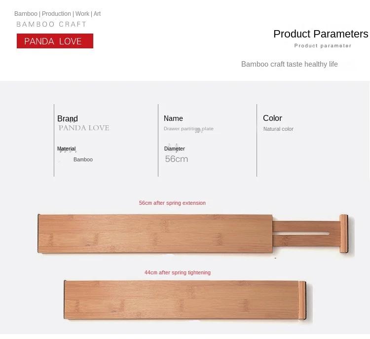 Adjustable Bamboo Drawer Dividers Organizer Large Expandable Organizing Dividers for Kitchen Utensils Dresser Bedroom Bathroom