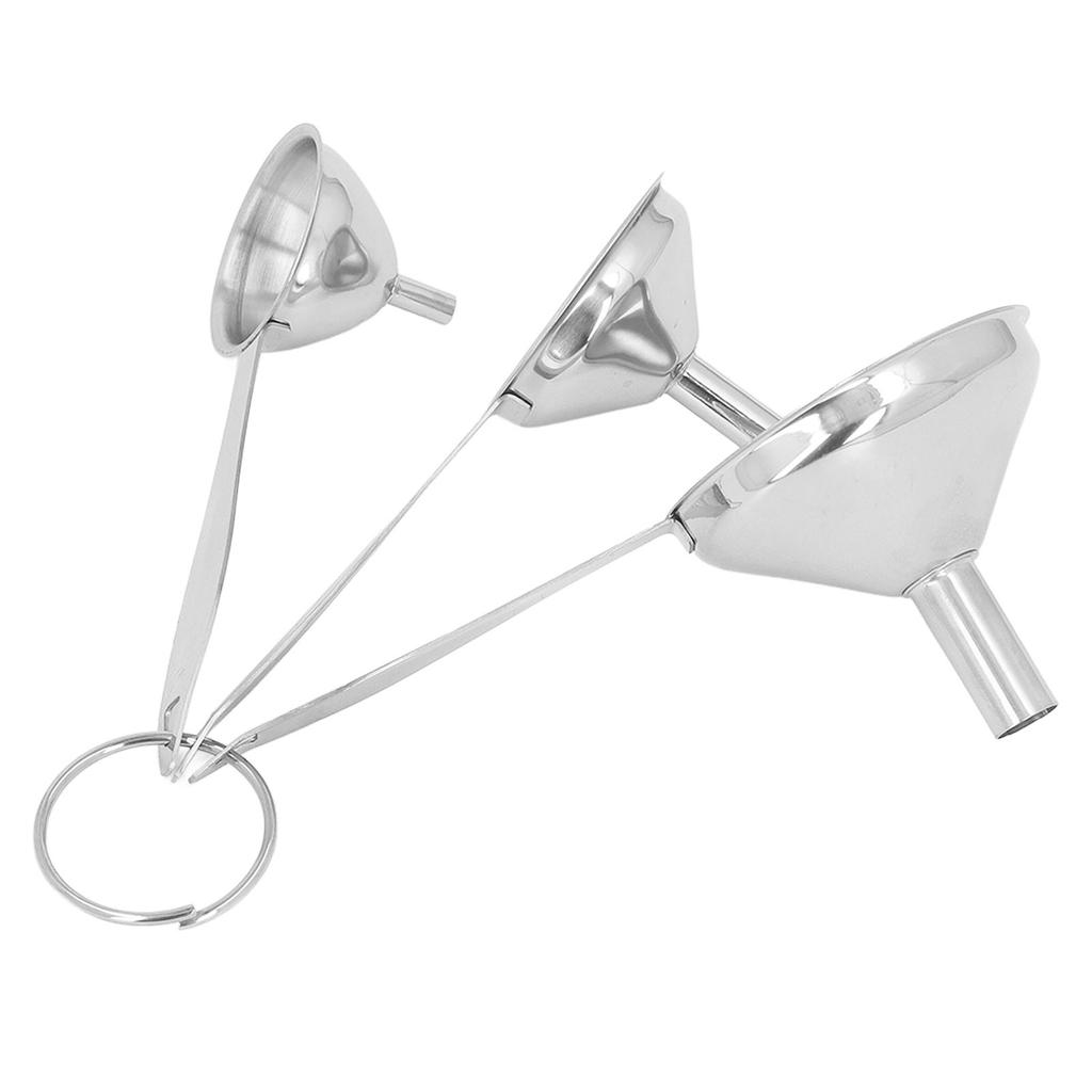 3PCS Small Funnels Stainless Steel Multifunctional Mini Filling Funnel Kit for Transferring Essential Oils Liquid Fluid