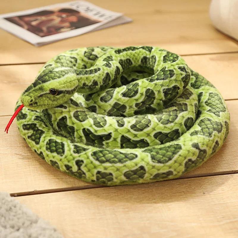 1 pezzo 200 cm Giocattolo Peluche Serpenti Giganti Simulazione Serpente Pitone Dorato Lungo Peluche Serpente Cuscino Regalo per Bambini Ragazzi Decorazione Casa