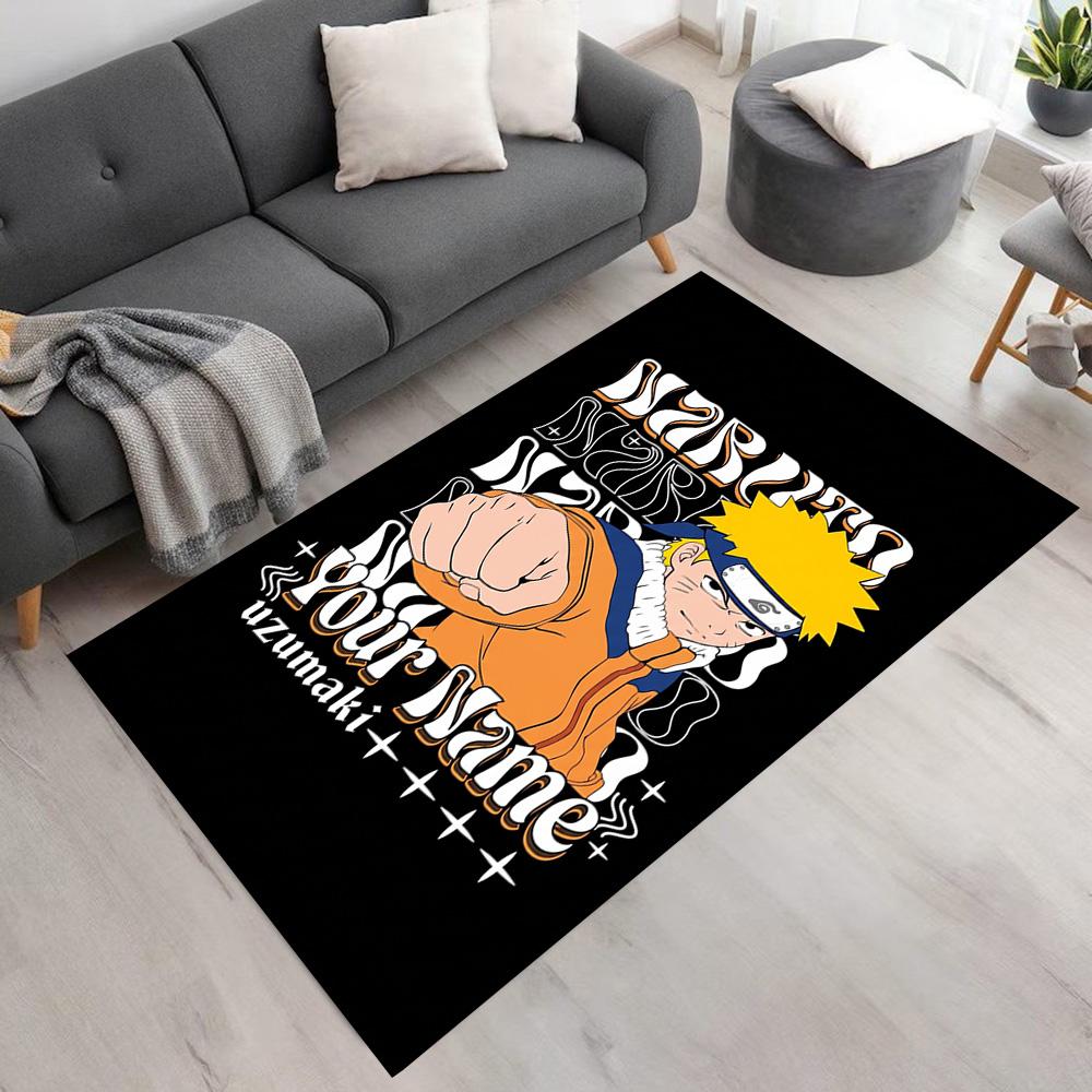 Naruto Character Customizable Name Floor Mat Design for Outdoor Bedrooms Study room Kitchen Anti-slip Rug Anime Office Decor Wedding Party Gift