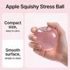 Pink Apple Squishy Toy Realistic Fruit Soft TPR Stress Ball Slow Rising Hand Pinch Fidget Toy for Office Desk Vent Decompression