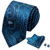Men's 8cm Solid & Polka Dot Plaid Tie Set with Cufflinks & Pocket Square