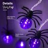 Halloween Spider String Lights 10/20FT Light Battery Powered Purple LED Large Spider/Bat Garland Spooky DIY Atmosphere Lamps 20/40 Bulbs Fairy Light