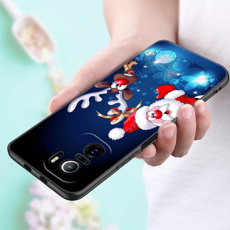 Merry Christmas Snowman Phone Case For Xiaomi POCO F2 F3 M2 M3 M4 X3 X4 Pro NFC F4 GT 5G F1 X2 C3 C31 C40 M5S TPU Black Cover