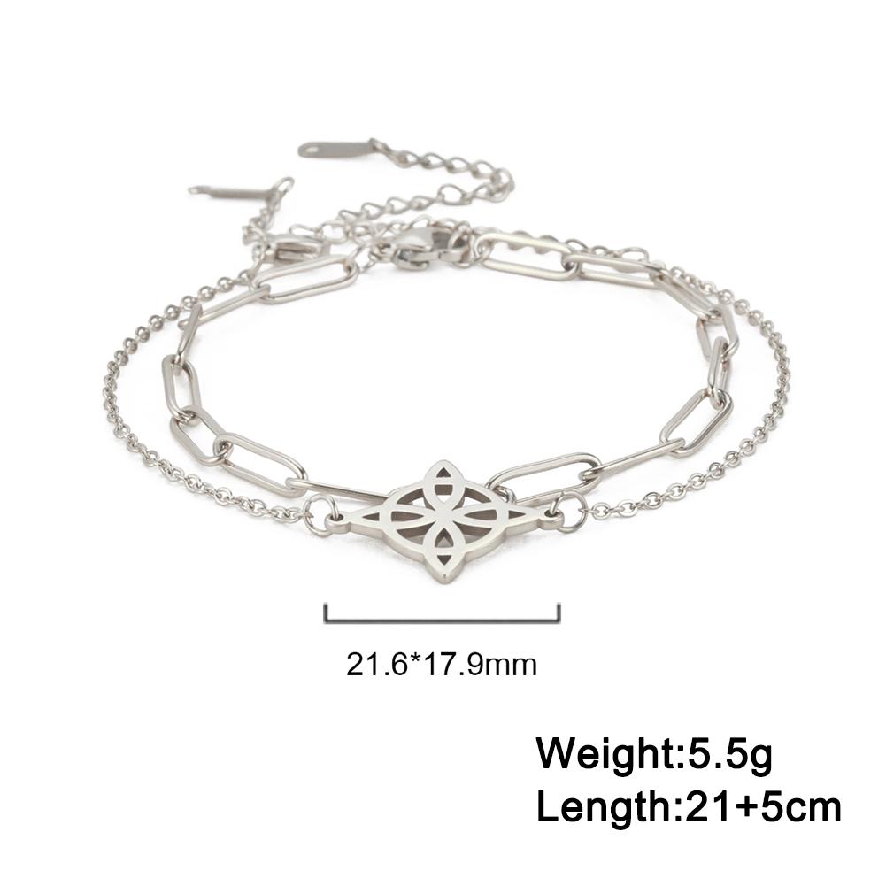 Lucktune Witchcraft Witch Knot Pendant Anklets for Women Stainless Steel Silver Color Anklet Summer Accessories Beach Jewelry