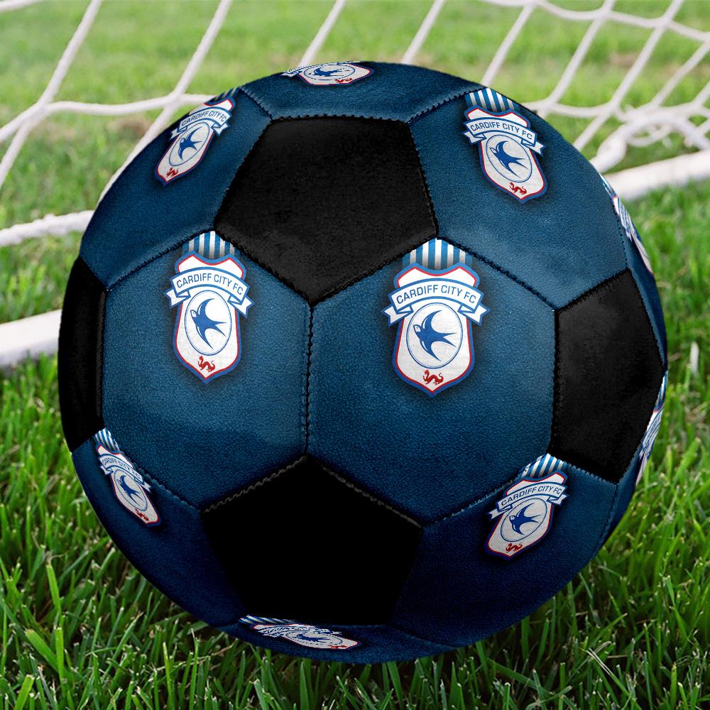 Cardiff City F.C Pallone da Calcio Colorato Per Tutte le Età Cucito a Macchina PVC Pronto per la Competizione Durevole Ad Alto Rimbalzo.TAGLIA5