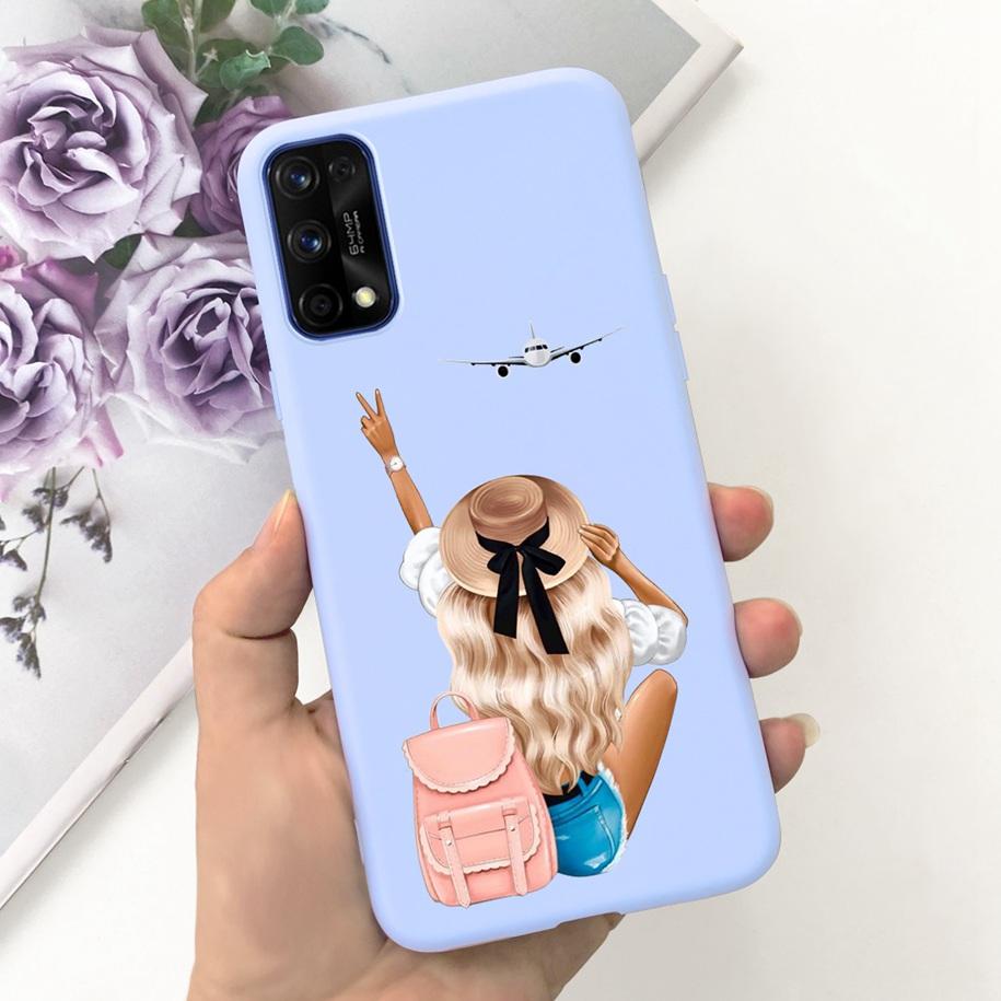 For Realme 7 5G Case RMX2111 Cover New Fashion Flower Girls Painted Funda Soft TPU Cases For Realme 7 Pro Realme7 RMX2155 Bumper