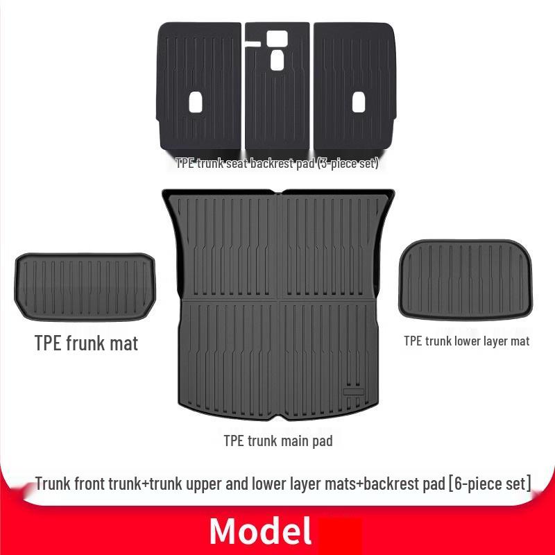 Trunk and Floor Mats for Tesla Model 3/Y Refresh - TPE Front, Rear, and Tail Box Accessories