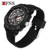 Oufanni Men's Waterproof Luminous Skeleton Quartz Wristwatch with Calendar