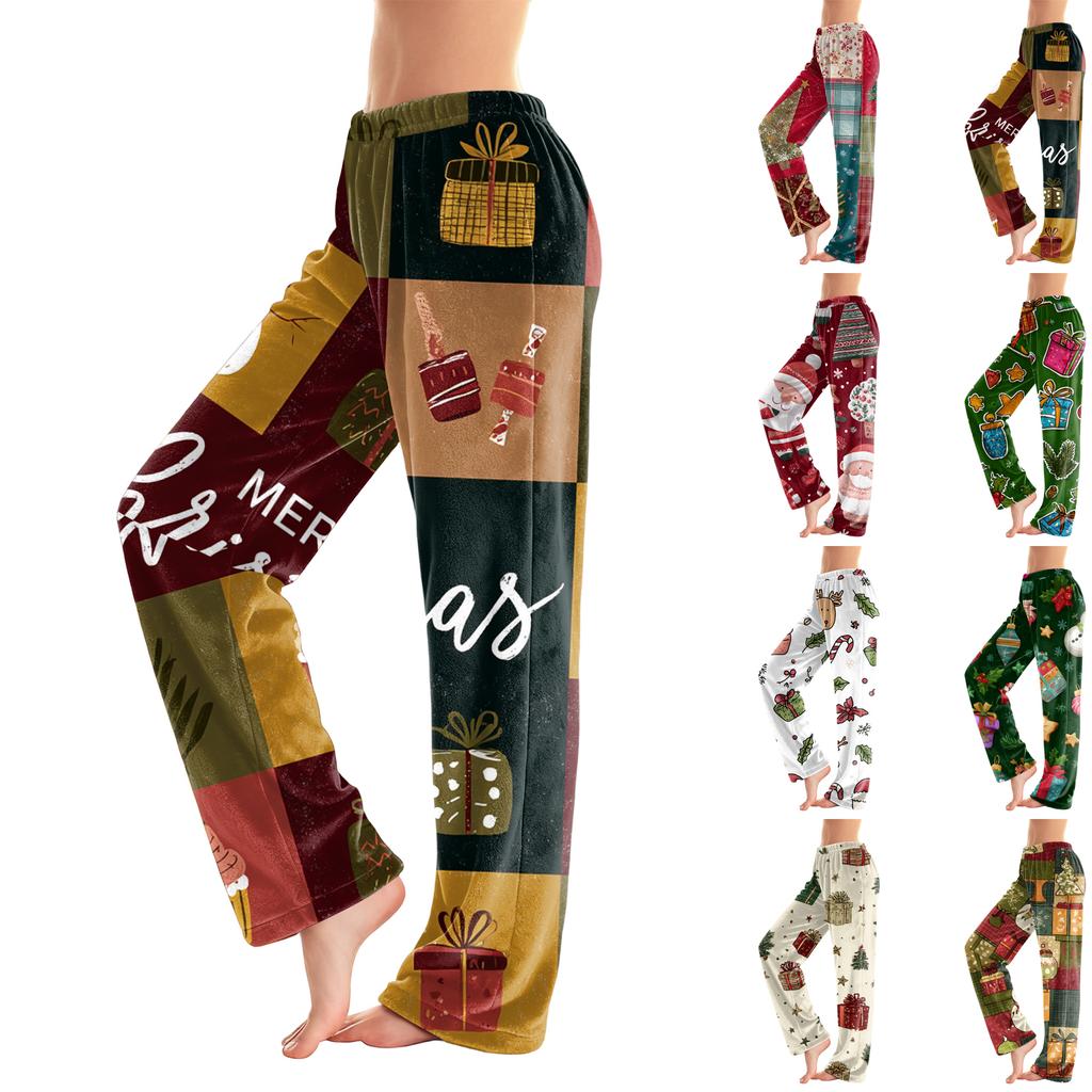 Women's Casual Fashion Christmas Printed Flannel Pants Pajama Pants