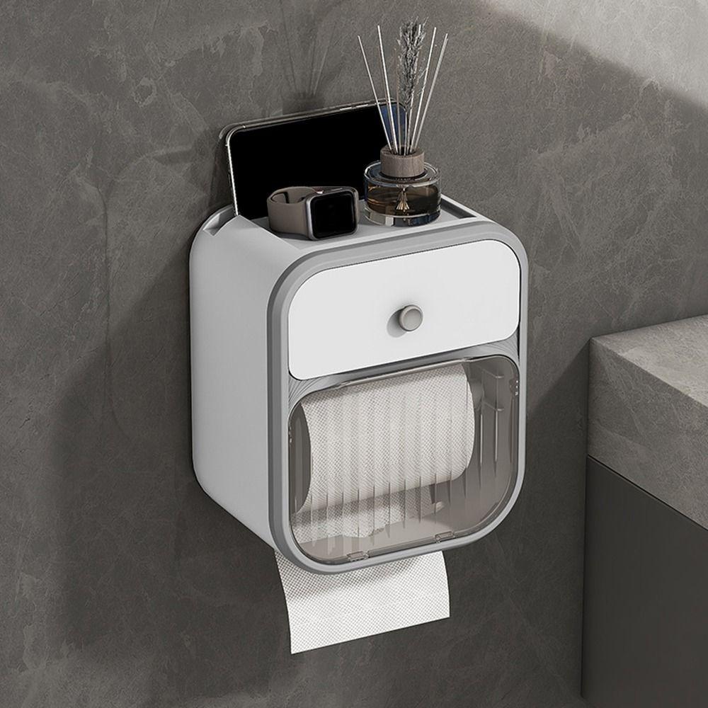 

Drawer Design Toilet Paper Storage Rack Double Layer Paper Towel Holder for Household