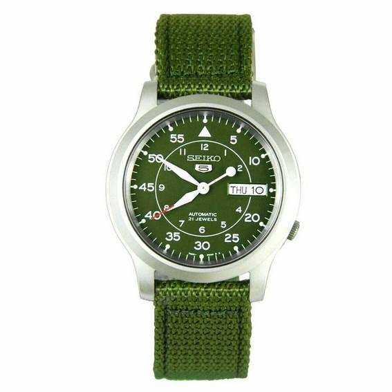 

Восстановленные мужские часы Seiko 5 Military Automatic Nylon SNK805K2 зелёный