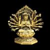 Tibet Buddhism Brass 18 Hands Maha Cundi Bodhisattva Buddha Goddess Statue Height 26cm