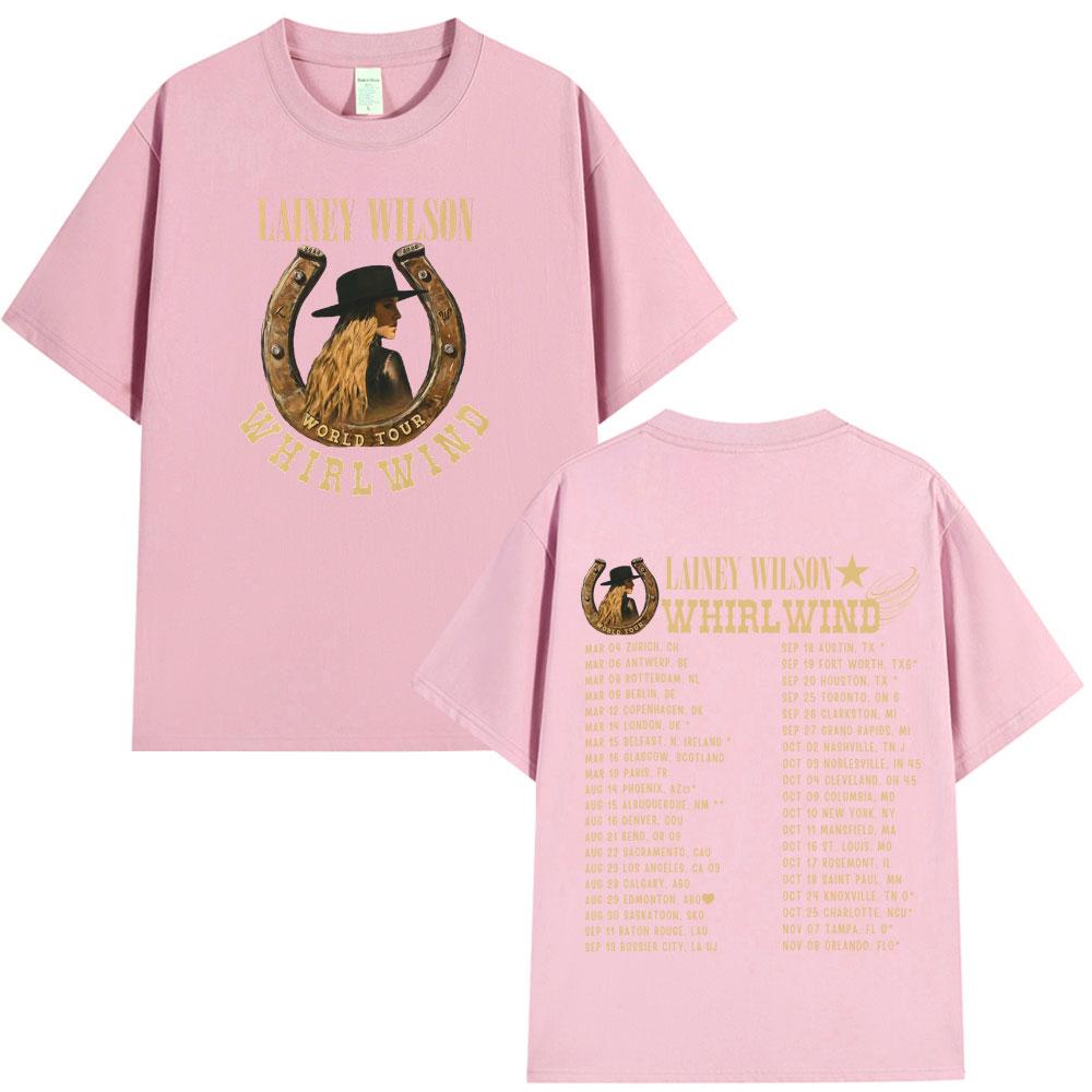 Lainey Wilson Whirlwind World Tour 2025 Graphic Tshirt Men Women Vintage Hip-hop T-shirt Aesthetic Trend Cotton Casual T-shirts