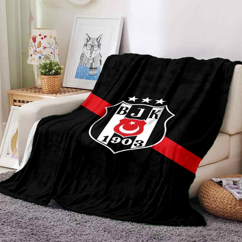 Coperta in Flanella con Stampa Logo Beşiktaş Alta Qualità Calda Confortevole Coperta per Tutte le Stagioni Perfetta per Regali Decorazione per la Casa