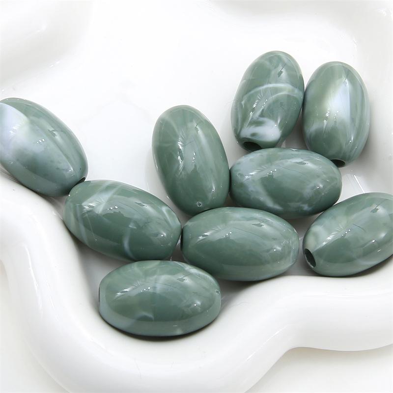 Two-Tone Acrylic Oval Bead for DIY Ancient Style Bracelets and Necklaces