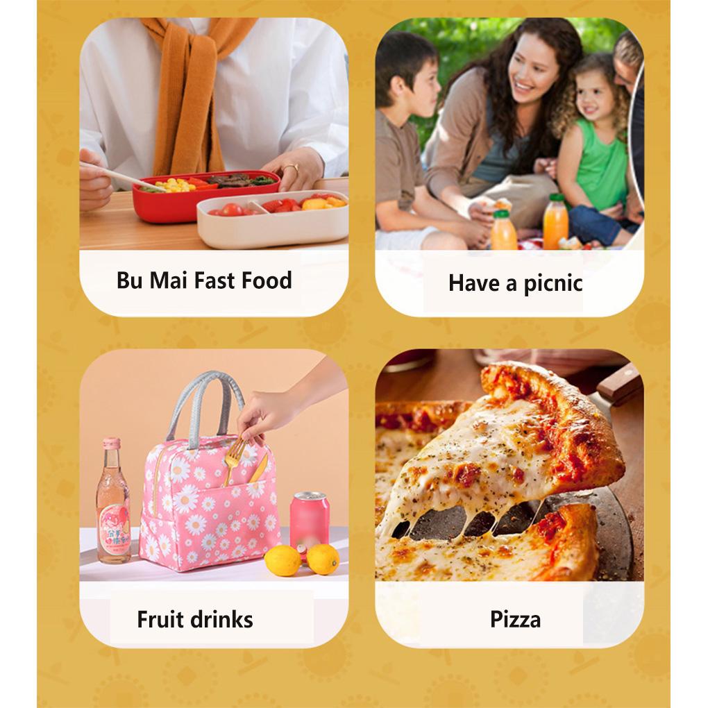 Portable Lunch Box Bag Waterproof Fabric Food Florasl Picnic Storage Container Tote Multifunction Case Outdoor Travel