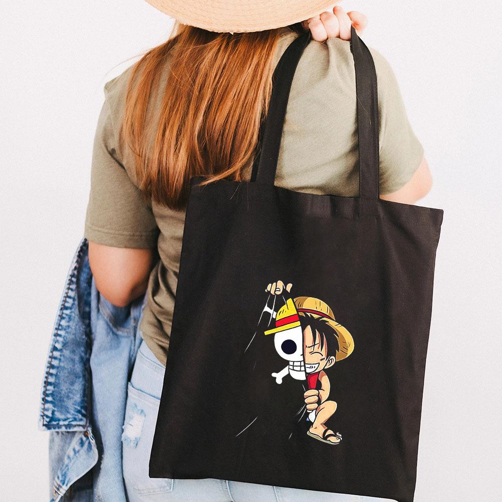 Japan Cartoon Comics One Piece Print Canvas Bag Student Shoulder Bag Tote Bag 0028