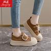 Double star spring platform canvas shoes year new Velcro student retro classic small