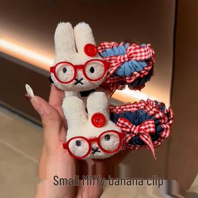 Koreanischer Niedlicher Miffy Hase Haarclip: 2025 Neue Pferdeschwanz-, Bananen-, Krallen-, Knopf-Haarspange für Frauen.
