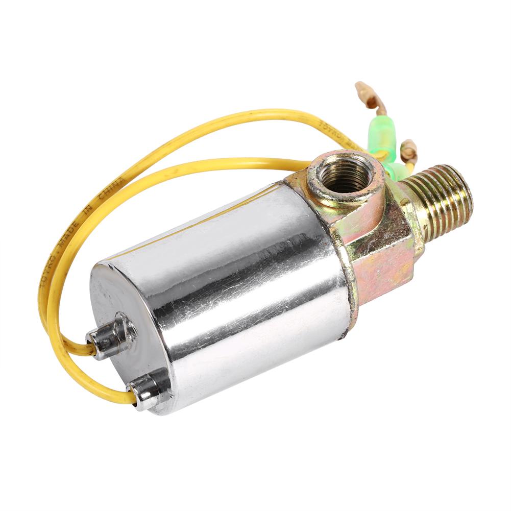 24V Electric Solenoid Valve Heavy Duty Horn Copper Zinc Alloy 1 Celsius 4 Inch NPT Male for Truck Systems Glossy Silver . X 3cm