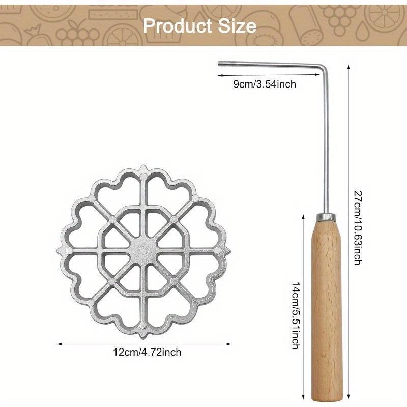 Bunuelos Mold with Handle, 4.7'' Rosette Achappam Mold Non-Stick Timbale Mold for Easy and Fun Kitchen Cooking and Baking Untensils