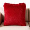 Long Plush Pillow Case Machine Washable Faux Furs Fabric Square Cushion Cover with Zippers Seasonal Home Decors