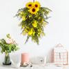 50cm LED Sunflower Vine Wall Decor Artificial Hanging Plant for Home Front Door Spring Summer