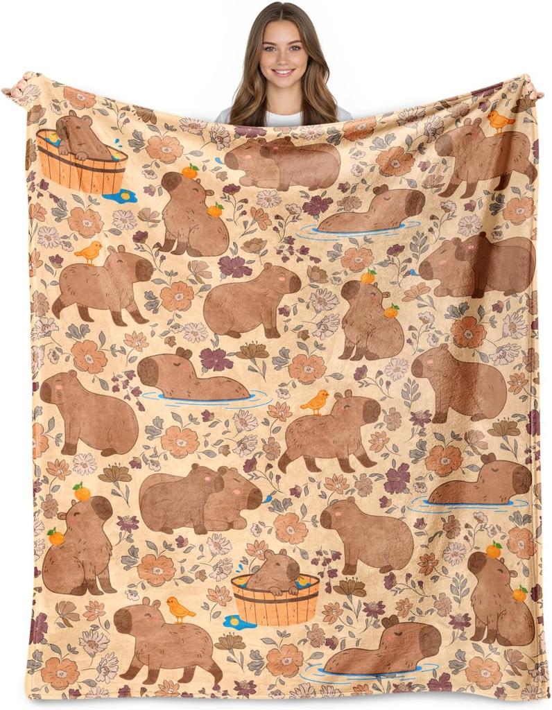 Capybara Blanket for Girls Boys, Capybara Gifts for Girls, Ultra Soft Throw Blanket for Room Decor Bedding 40"x50"