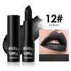 12 Colors Glitter Lipstick Waterproof Long Lasting Diamond Pearlescent Metallic Lipstick Black Lipgloss Women Lips Makeup Cosmetic