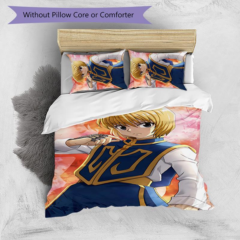 Kurapika 3pcs Bedding Set Duvet Cover Closure Includes 1 Duvet Cover & 2 Pillowcases for All Seasons Bedroom Home Dorm Decor
