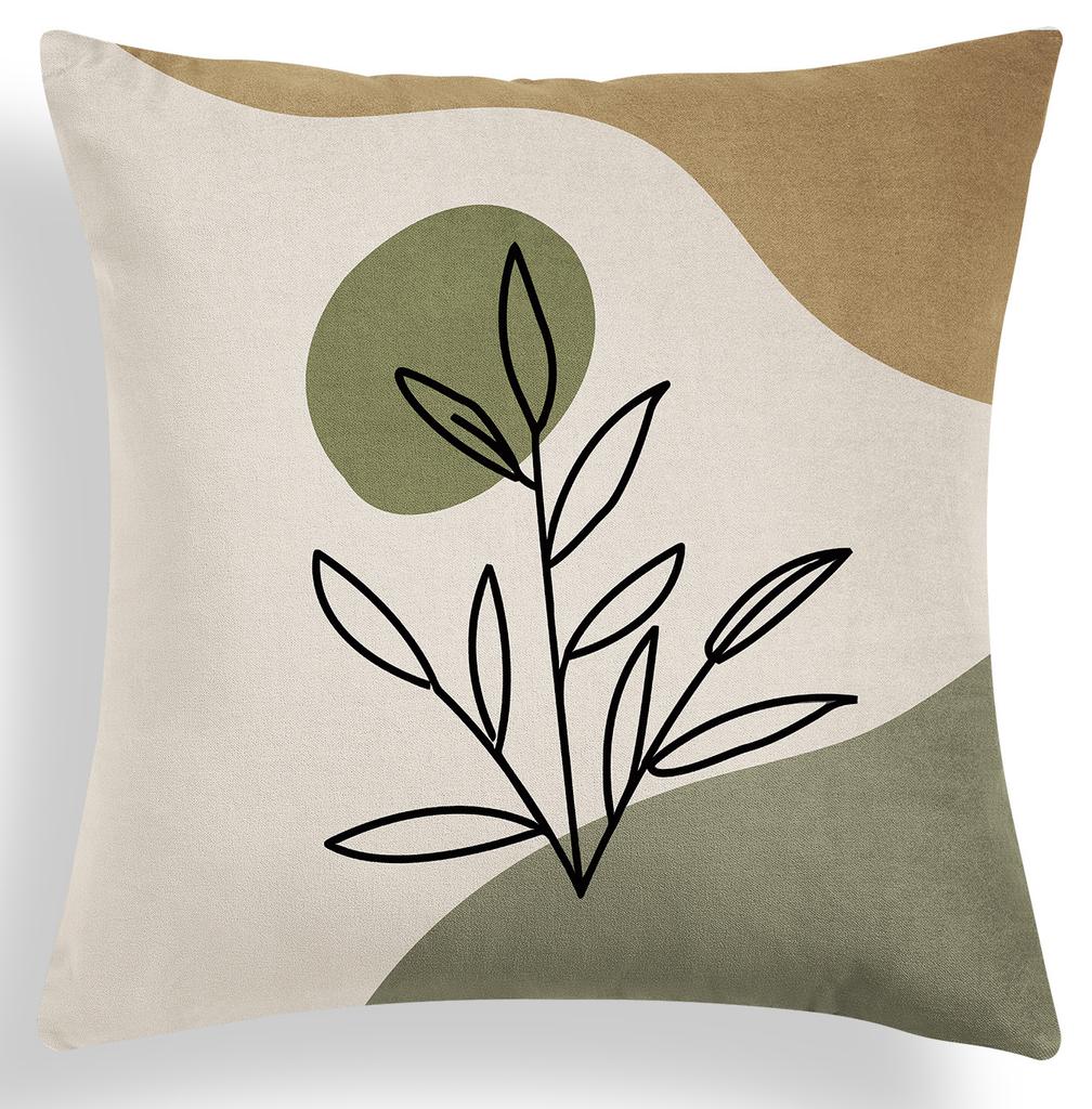 Nordic Geometric Green Pillow Cover Summer Plant Sofa Pillow Cover Cushion Cover Premium Durable Quality Useful