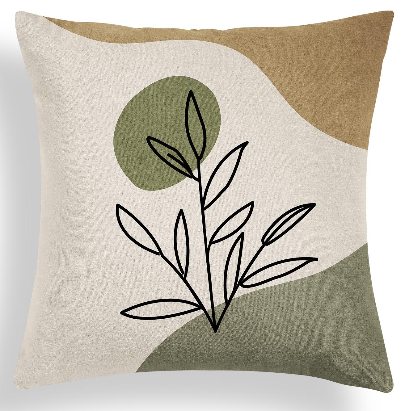 

Nordic Geometric Green Pillow Cover Summer Plant Sofa Pillow Cover Cushion Cover Premium Durable Quality Useful 45 * 45Cm