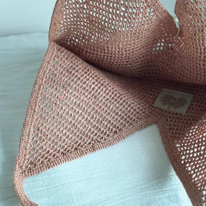 Raffia Bag Handmade Crochet MADE IN MADA OMBINISOA BAG (LIGHT PINK)