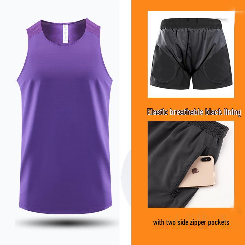 Unisex Quick-Dry Marathon Tank Top & Shorts Set for Summer Athletics