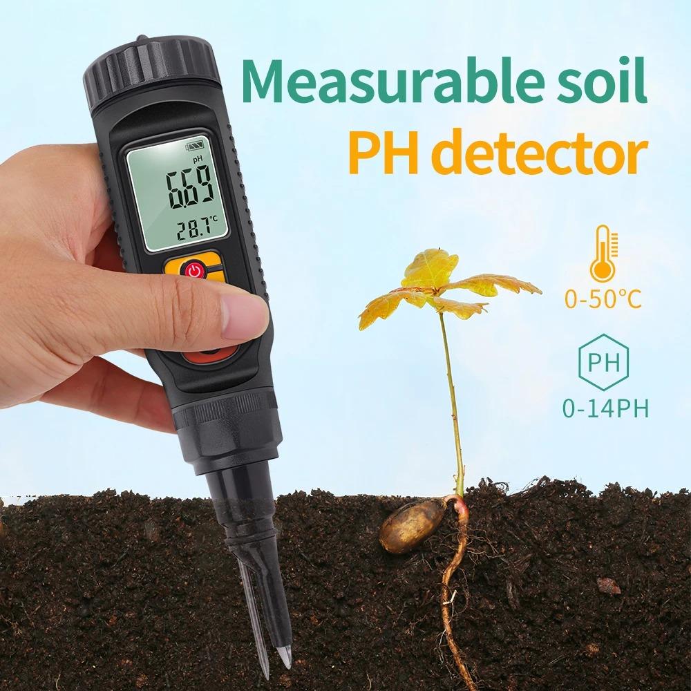 Digital Food PH Meter 0.00~14.00 PH Temp Acidity Tester Dough Soil PH Detector for Meat Cheese Bread Fruit Water Analyzer Meter