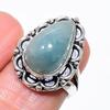 Aquamarine Gemstone Handmade 925 Sterling Silver Jewelry Ring Size 5.5 KJ-534