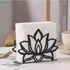 Tissue Holder,Black Stainless Steel Coffee Cup  Lotus Flower Theme Napkin Holder For Table