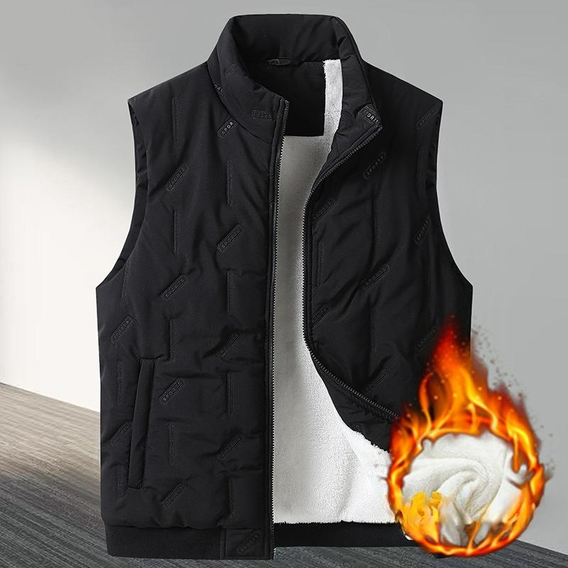 

Men s Lamb Fleece Cotton Vest Plus Velvet Thickened Winter Plus Size Loose Warm Outer Clothes S чорний