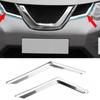 2Pcs Chrome Front Mesh Grille Grill Head Light Cover Trim For Nissan Rogue X-Trail T32 2014 2015 2016