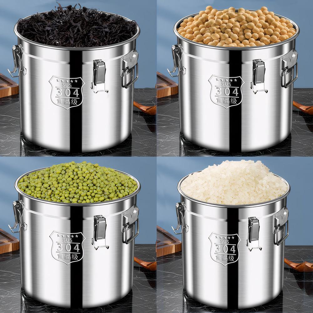 6/12L 304 Stainless Steel Airtight Canister Food Storage Container Kitchen Canister for Household Kitchen Bar Restaurants