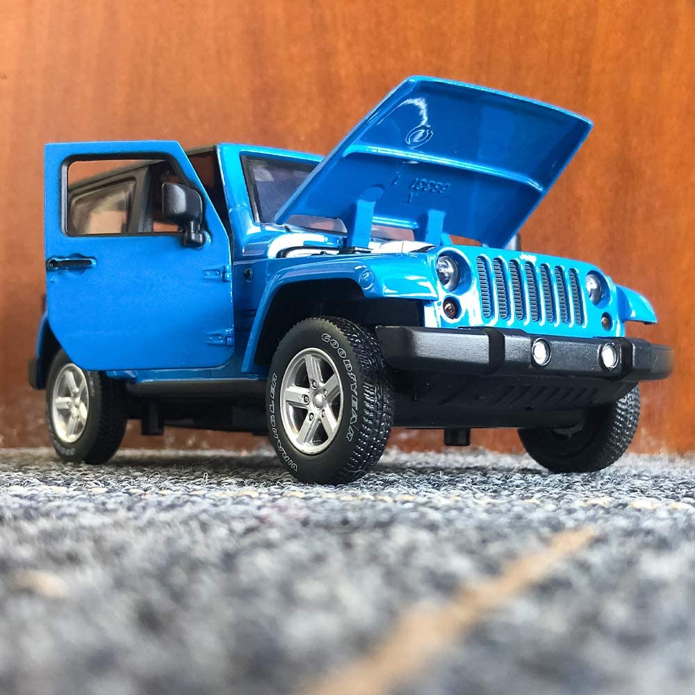 Carros Modelo Diecast Carros de Brinquedo, Wrangler 1:Carro de brinquedo retrátil em liga de escala 32 com brinquedo de som e luz para meninas e meninos brinquedos infantis
