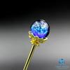 Sea drop kanzashi glass glass Yonaguni hair accessory for and other traditional Japanese clothing hairpin, glow-in-the-dark bead, Blue, 14mm,