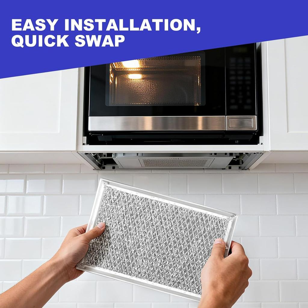 [2 Pack] OEM Microwave Filter Replacement 7.64" x 5.12" Fit for GE WB06X10309 WB06X10359, Microwave Vent Filter, Microwave Grease Filter, Filters