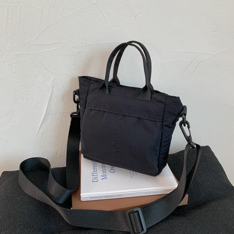 

Bag women s 2025 autumn new large-capacity tote bag retro simple canvas bag tote bag casual messenger bag tide чёрный